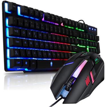 Imagem de Kit Teclado e Mouse Gamer Com Led Varias Cores Sensação Mecânica - EVO