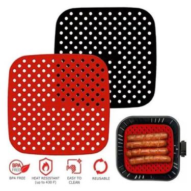 Imagem de Kit 2 Tapetes Cozimento Quadrado Fritadeira Elétrica de Silicone - Cl
