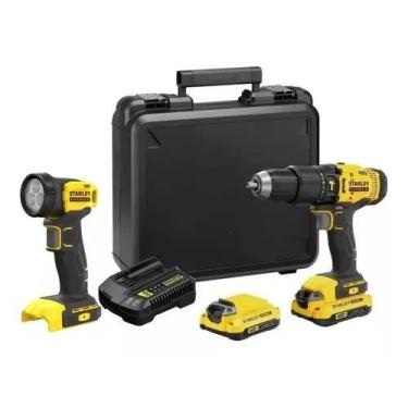 Imagem de Furadeira Parafusadeira Imp Scd711c2k 20v Stanley Com Lanterna