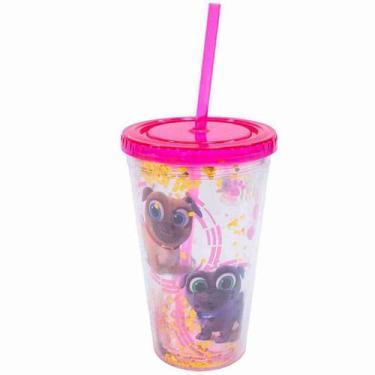 Imagem de Copo Canudo Rosa Puppy Dog Pals 450ml - Disney - Taimes