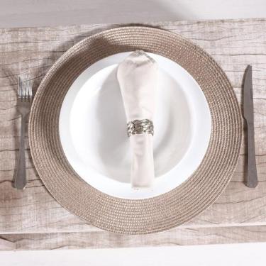 Imagem de Kit 12 Jogos Americanos De Mesa Redondo Requinte PALHA - Tessi, Redond