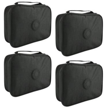 Imagem de kit 4 estojo escolar box organizador com elastico divisoria grande par