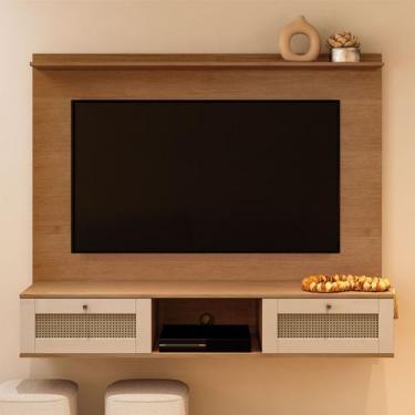 Imagem de Painel para TV Até 72 Polegadas Decor 2 Portas Cinamomo/Off White - Ar