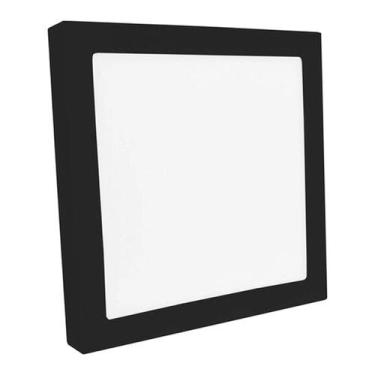Imagem de Painel LED Sobrepor Preto 25w Luz Branco Quente 30cm Quadrado Save Ene