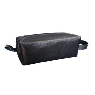 Imagem de Necessaire Organizadora em Couro Premium Forro Impermeavel Alça de Mão