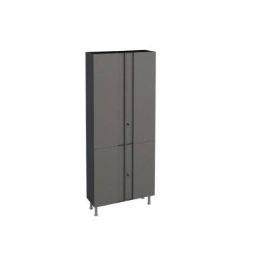Imagem de Armário Multiuso Lavanderia Multibox Aço c/ 4 Portas c/ Chave 80x193cm Preto/Cinza - Telasul