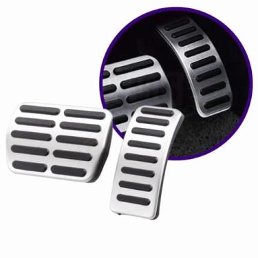 Imagem de Capa Pedal Pedaleira Automático I-motion, Metal Escovado e Borracha, 2 Peças (Acelerador, Freio)