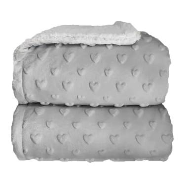 Imagem de Cobertor Donna Laço Bebê Plush com Sherpa Hearts (Cinza)