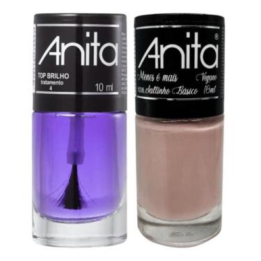 Imagem de Esmalte Saltinho Básico Coleção Menos É Mais + Top Brilho 10ml Anita