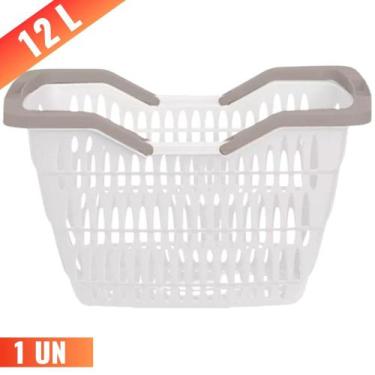 Imagem de Cesta Cestinha Plástica Supermercado Com Alça 12 Litros - Usual Utilid