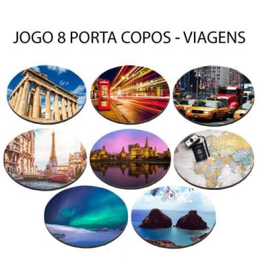 Imagem de Jogo 8 Porta Copos para Mochileiros e Viajantes Redondo - Deluzz