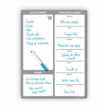 Imagem de Ímã De Geladeira Porta Recados Vários Cinza - Micro Oficina