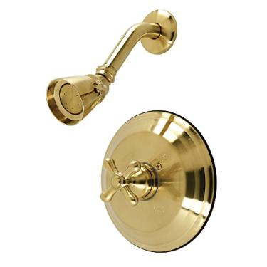 Imagem de Kingston Brass KB3637AXSO Torneira de chuveiro equilibrada com pressão de restauração, latão escovado