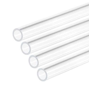 Imagem de DMiotech 4 tubos de acrílico transparente de 1/10.2 cm x 5/40.6 cm x 30.5 cm tubo de plástico rígido para tubo de água de aquário, sistema de resfriamento de água, encanamento