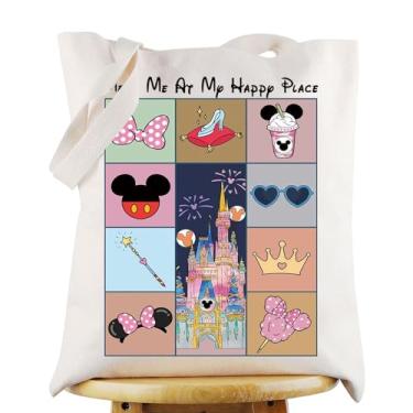 Imagem de KEYCHIN Bolsa de ombro Enchanted Kingdom Mouse Family Trip Gifts Meet Me At My Happy Place Bolsa de ombro Magic Castle Park Gifts, Meet Me Mouse TB, Medium