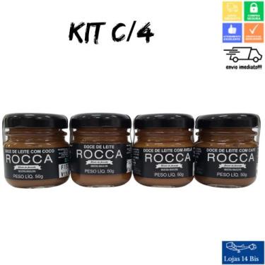 Imagem de 4 Potes Doce de Leite Rocca 50g com Café Coco Avelã e Tradicional Sul 