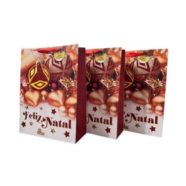 Imagem de Kit 3 sacolas  de presente natal - enfeites natalinos - Zein