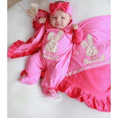 Imagem de Saida Maternidade Menina Rosa Bebe Coelhinha - PEQUENO ANJO, Rosa, P