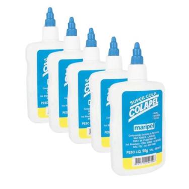 Imagem de Kit 05 Cola Branca Escolar Artesanato 90g Colapel - Maripel