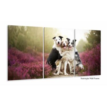 Imagem de Quadros Decorativos Pet Shop Cachorros 120x60 3 peças tem Tecido - Wal
