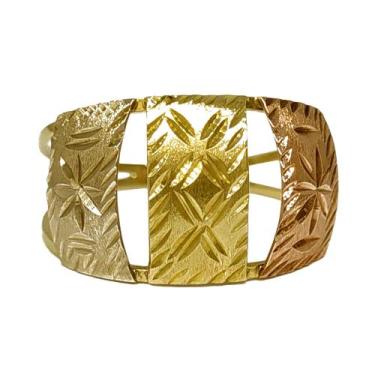 Imagem de Anel Em Ouro 18k 750 3 Chapas, 16