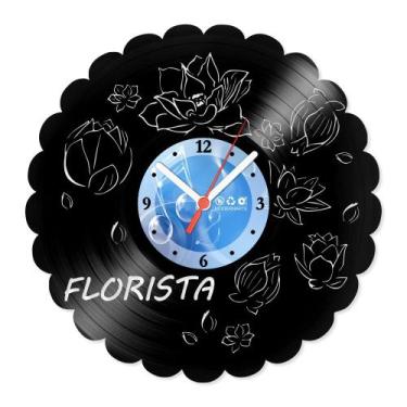 Imagem de Relógio De Parede Disco Vinil Profissões - Florista - VPR-078 - Modern