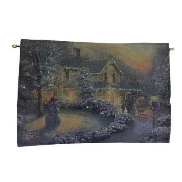 Imagem de Painel Natalino Com Leds 65x45cm Tecido Gobelim Boneco de Neve - Rio M