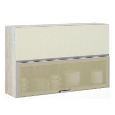 Imagem de Armario Basculante Misto 120cm 2 Porta Lis Legno Crema - LUCIANE MÓVEI