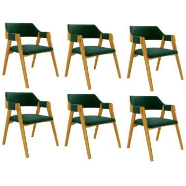 Imagem de Kit 6 Cadeiras Sala de Jantar e Jogos Carteados Madeira Maciça Poker V