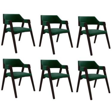 Imagem de Kit 6 Cadeiras Sala de Jantar e Jogos Carteados Madeira Maciça Poker V