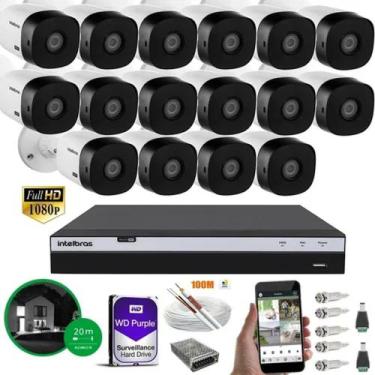 Imagem de Kit 32 Câmeras Intelbras Full Hd 1220b 20m Dvr 16 Canais 4tb