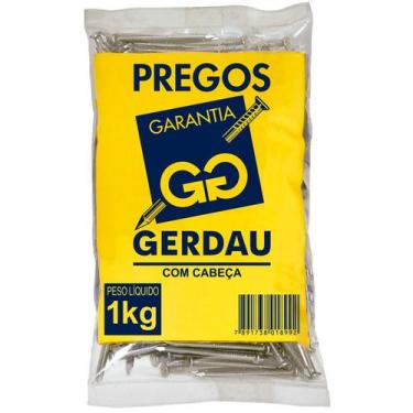 Imagem de Pregos 12x12 C/ Cabeça Pacote 1kg Gerdau