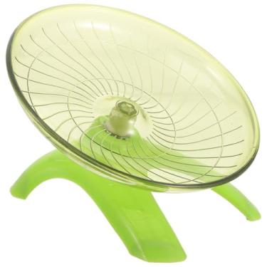 Imagem de POPETPOP Roda de exercício para hamster super silenciosa: disco voador de hamster, roda silenciosa, porquinho-da-índia, para hamsters, gerbos, ratos, ouriços (verde claro)