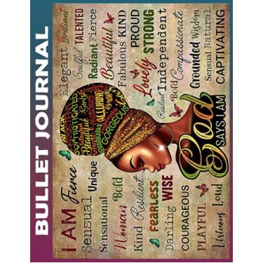 Imagem de Bullet Journal: Black Queen God Says I Am Horizontal Poster Invest few minutes daily to Physical, Mental and Emotional Health Planner, To do List Dot ... Student & Business Appointments Notebook