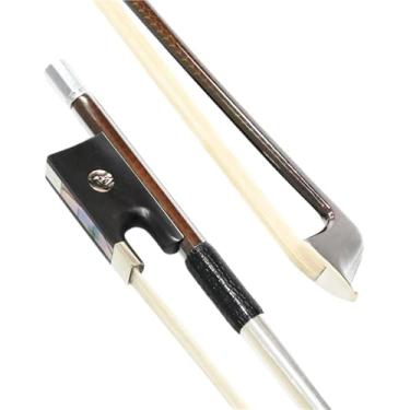 Imagem de Arco de violino de fibra de carbono 4/4 tamanho madeira vermelha brasileira som doce quente Arco violino prático(Bow and protector)