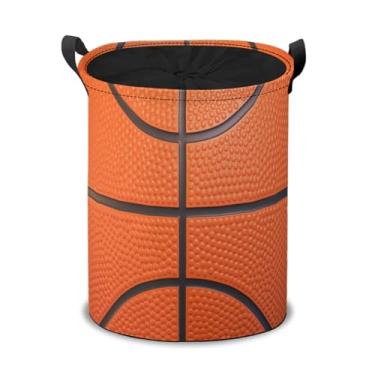 Imagem de Cesta de cesto de roupa suja com textura de bola de basquete, bolsa de lavanderia portátil dobrável, cestas de armazenamento, cesta de roupa suja de bebê, cesta de armazenamento de brinquedos, cesta
