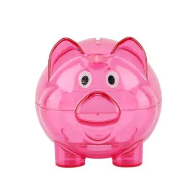 Imagem de Brinquedo Criativo Bonito do Banco do Porco da Cor para o Presente de Aniversário, Forma Adorável do Porco, Apropriado para Crianças, Material da Resina (Rosa pequena vermelha)