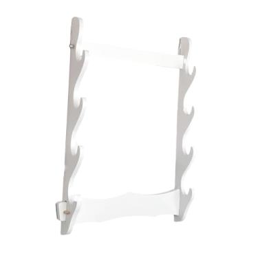 Imagem de Milageto Espada Suporte Flauta Suporte de Madeira 4 Camadas Rack de Armazenamento Montagem Na Parede Elegante Tanto Titular Flauta Rack para Wakizashi Samurai