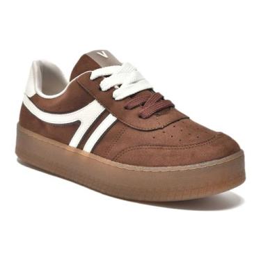 Imagem de Tênis Via Marte Feminino Camurça Casual 216-001-01, 37, Marrom escuro,