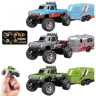 Imagem de RC Monster Truck Mini escala 1:64 com controle remoto de reboque