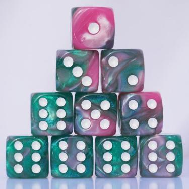 Imagem de Conjunto de dados em acrílico 10 peças de 16 mm para jogos de mesa RPG MTG DND