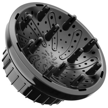 Imagem de WPESI Acessório difusor para secador de cabelo, difusor de cabelo adaptável para secadores de cabelo com D de 3,5 cm a 6,8 cm, para cabelos cacheados ou ondulados, (preto)