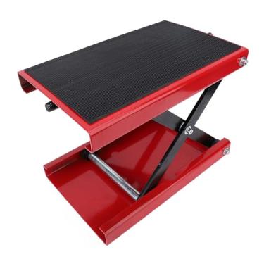 Imagem de Elevador de Motocicleta, 500 Kg de Motocicleta ATV Scissor Lift Com Dolly e Manivela de Mão, Manivela de Talha Central Com Deck Largo e Bandeja de Ferramentas para Bicicletas de