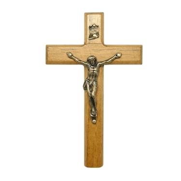 Imagem de Crucifixo de porta madeira clara 12 cm