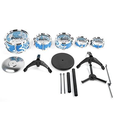 Imagem de Kids Educational Jazz Drum Conjunto de Brinquedo Music Instrument Simulação para Aprendizado Precoce Ajuste Flexível Ajuste Ajuste Ajuste (Prince Blue (1100g))