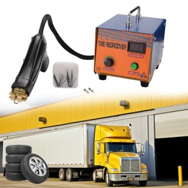 Imagem de Recarga de pneu portátil profissional de alta potência com 20 lâminas, máquina de gravação de pneu de borracha ajustável de temperatura de 1000 W para off-road/caminhão, kit de ferramentas de