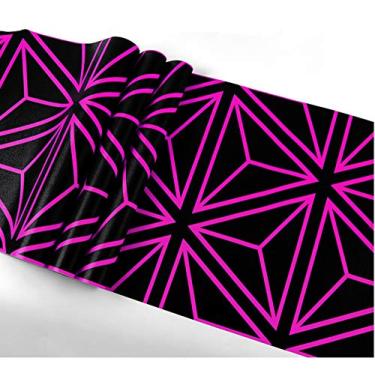 Imagem de Papel de parede moderno de PVC piscante 3D padrão geométrico refletivo padrão karaokê bar sala de estar parede de fundo de TV 51 cm L x 1000 cm C não colado (roxo)