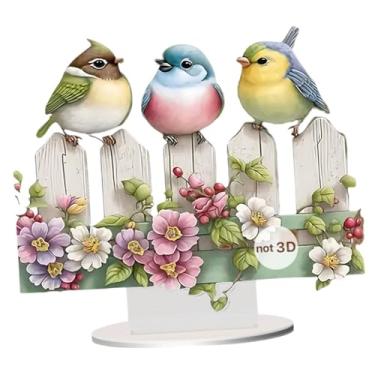 Imagem de Vaveren Birds acrílico Decoração 2D Sign plana presente Únique exclusivo com desktop de base decoração de festa para lareira de férias canto
