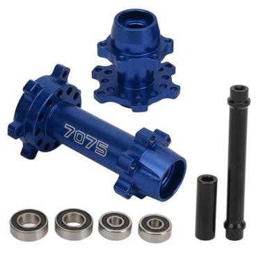 Imagem de Zaweliyo Alumínio Hubs Hexadecimal para Bicicletas Elétricas de 1/4 de Escala - Cubo da Roda Dianteira/traseira CNC Com Rolamentos, Atualização do Losi Promoto MX (Azul)