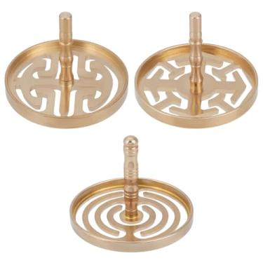 Imagem de WEBEEDY 3 estilos de moldes de prensa de incenso de latão em pó ferramentas de incensos chineses kit de fabricação de queimadores de incensos, acessórios de fragrância, presente para entusiastas de